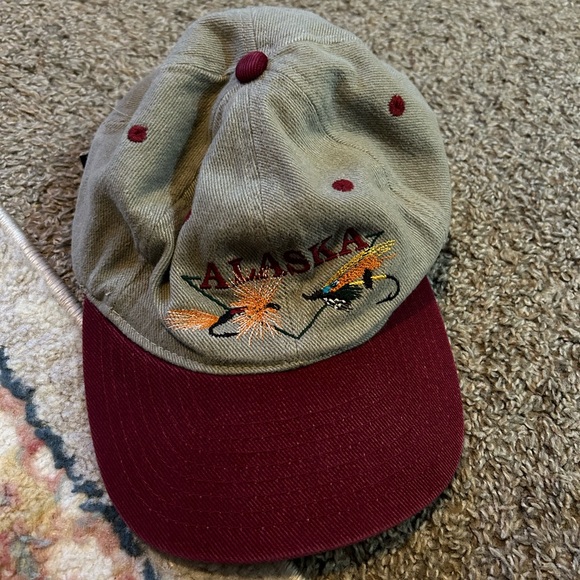 Accessories - Alaska Kids Embroidered Khaki and Maroon Baseball Cap